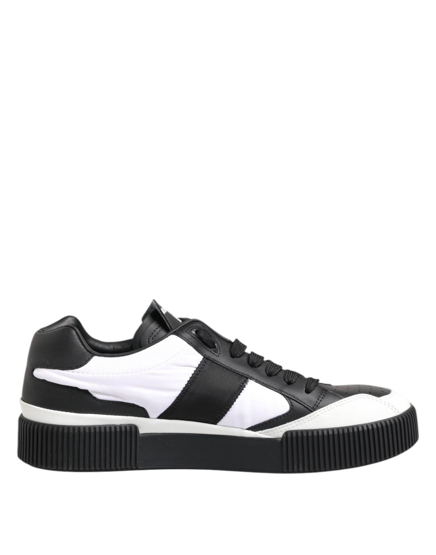 Dolce &amp; Gabbana MIAMI Low Top Sneakers aus schwarzem und weißem Leder