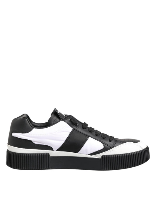 Dolce &amp; Gabbana MIAMI Low Top Sneakers aus schwarzem und weißem Leder
