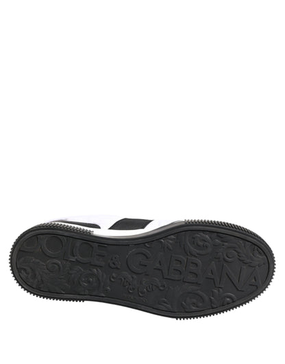 Dolce &amp; Gabbana MIAMI Low Top Sneakers aus schwarzem und weißem Leder