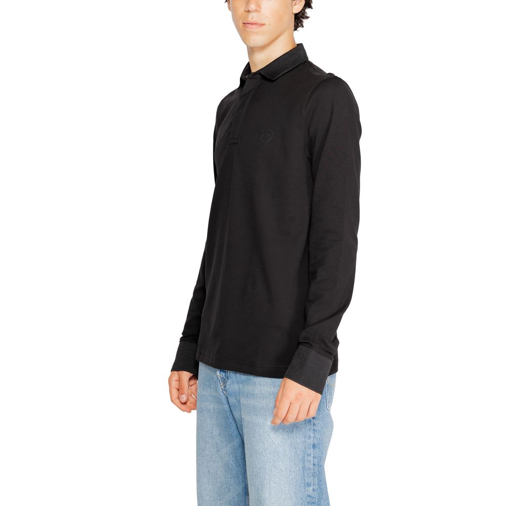 Armani Exchange – Schwarzes Langarmshirt aus Baumwolle