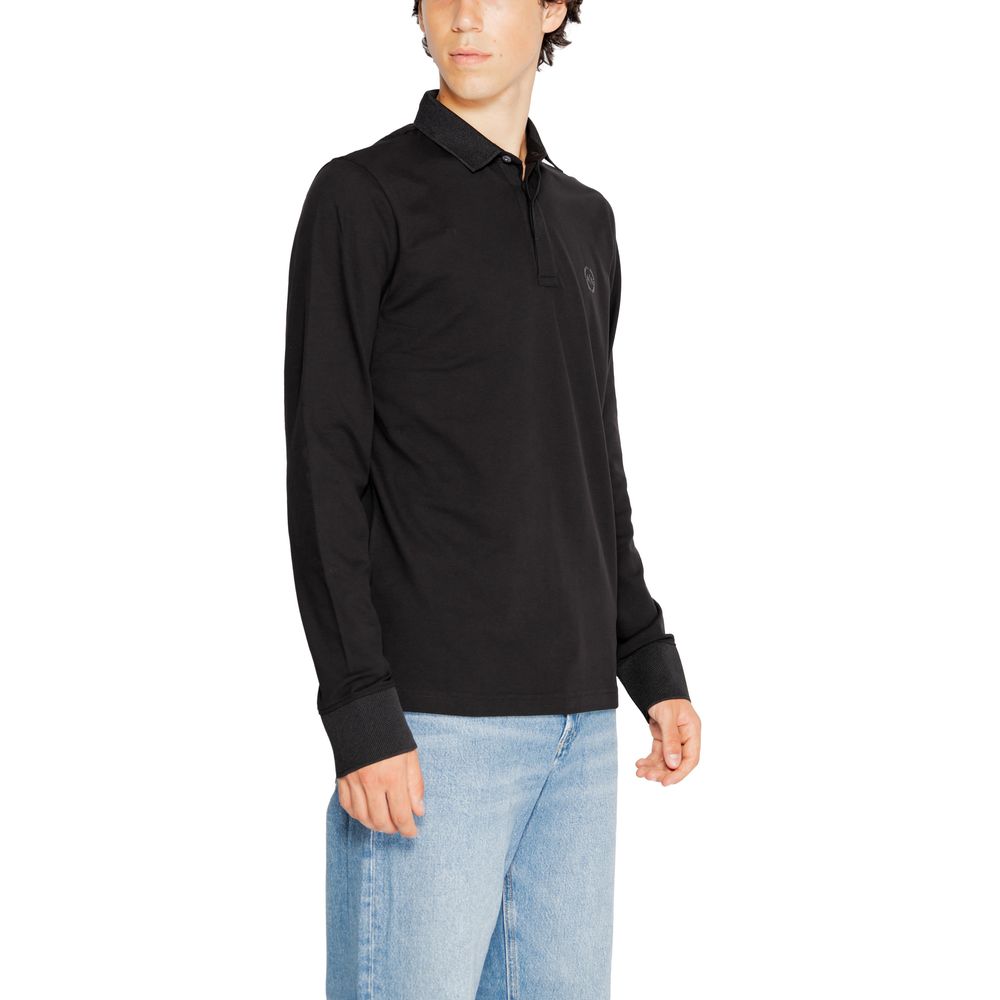 Armani Exchange – Schwarzes Langarmshirt aus Baumwolle