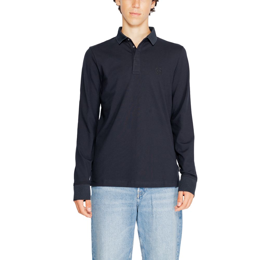 Armani Exchange – Blaues Langarmshirt aus Baumwolle