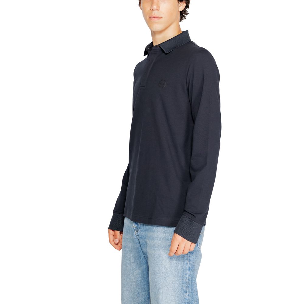 Armani Exchange – Blaues Langarmshirt aus Baumwolle