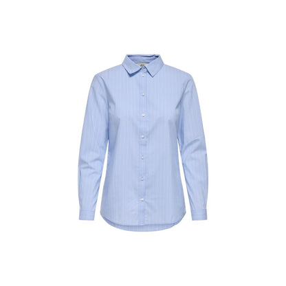 Jacqueline De Yong Blaue Baumwollbluse