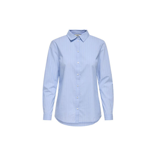 Jacqueline De Yong Blaue Baumwollbluse