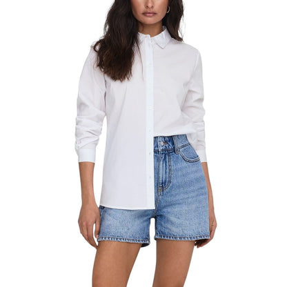 Jacqueline De Yong Blaue Baumwollbluse