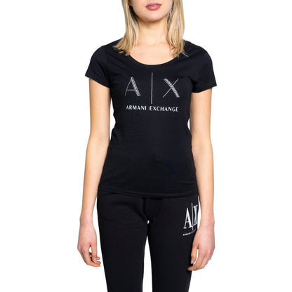 Armani Exchange – Schwarzes Baumwoll-T-Shirt