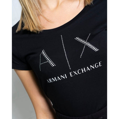 Armani Exchange – Schwarzes Baumwoll-T-Shirt
