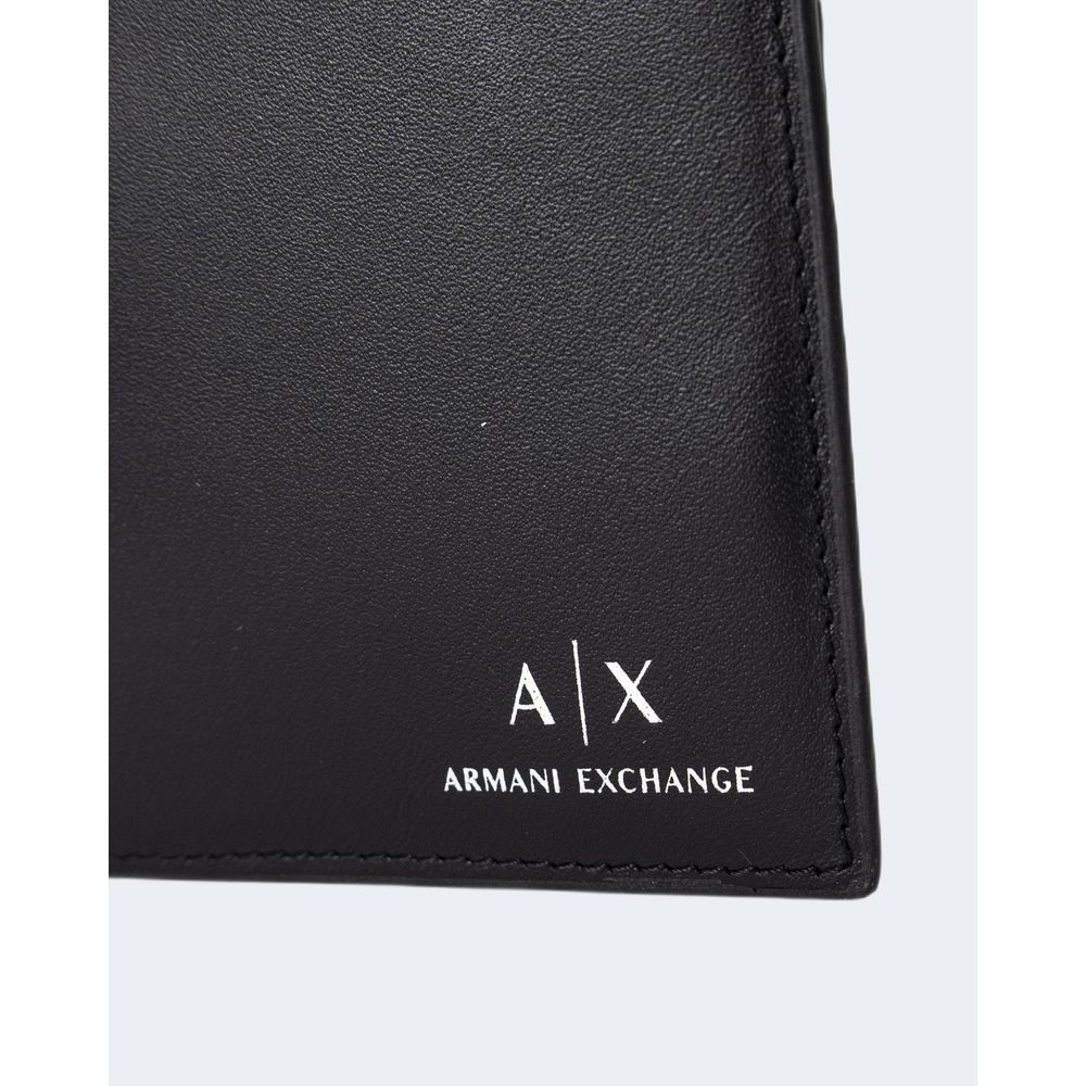 Armani Exchange – Schwarze Lederbrieftasche