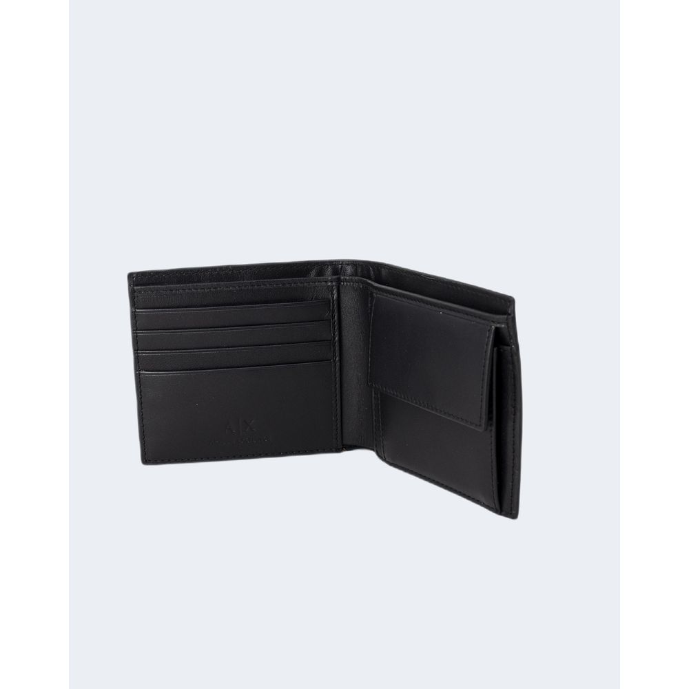 Armani Exchange – Schwarze Lederbrieftasche