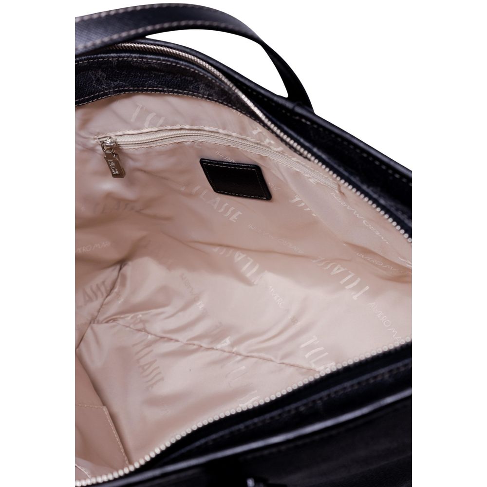 Alviero Martini Prima Classe Handtasche aus schwarzem Polyester