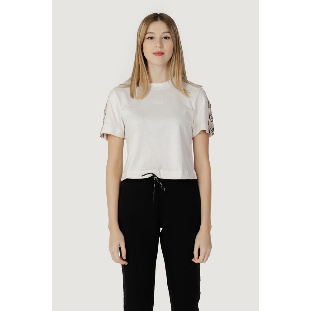 Guess Active Cremefarbenes Baumwoll-T-Shirt