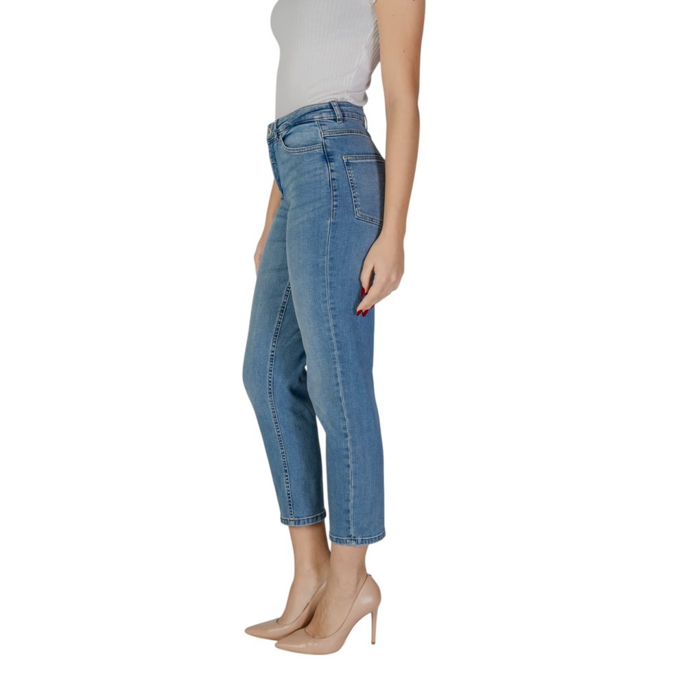 ICHI Hellblaue Mom-Jeans aus Baumwolle