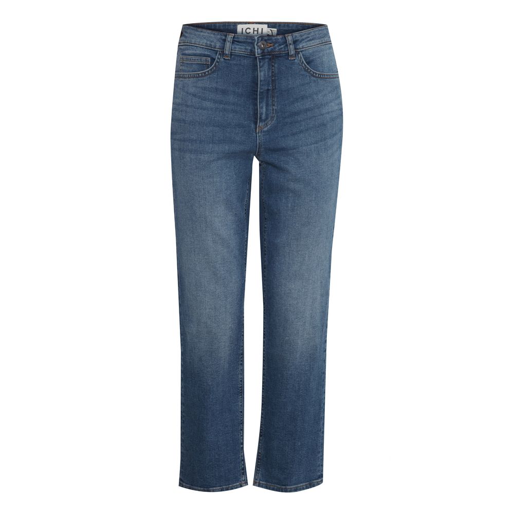 ICHI, Blaue Mom-Jeans aus Baumwolle