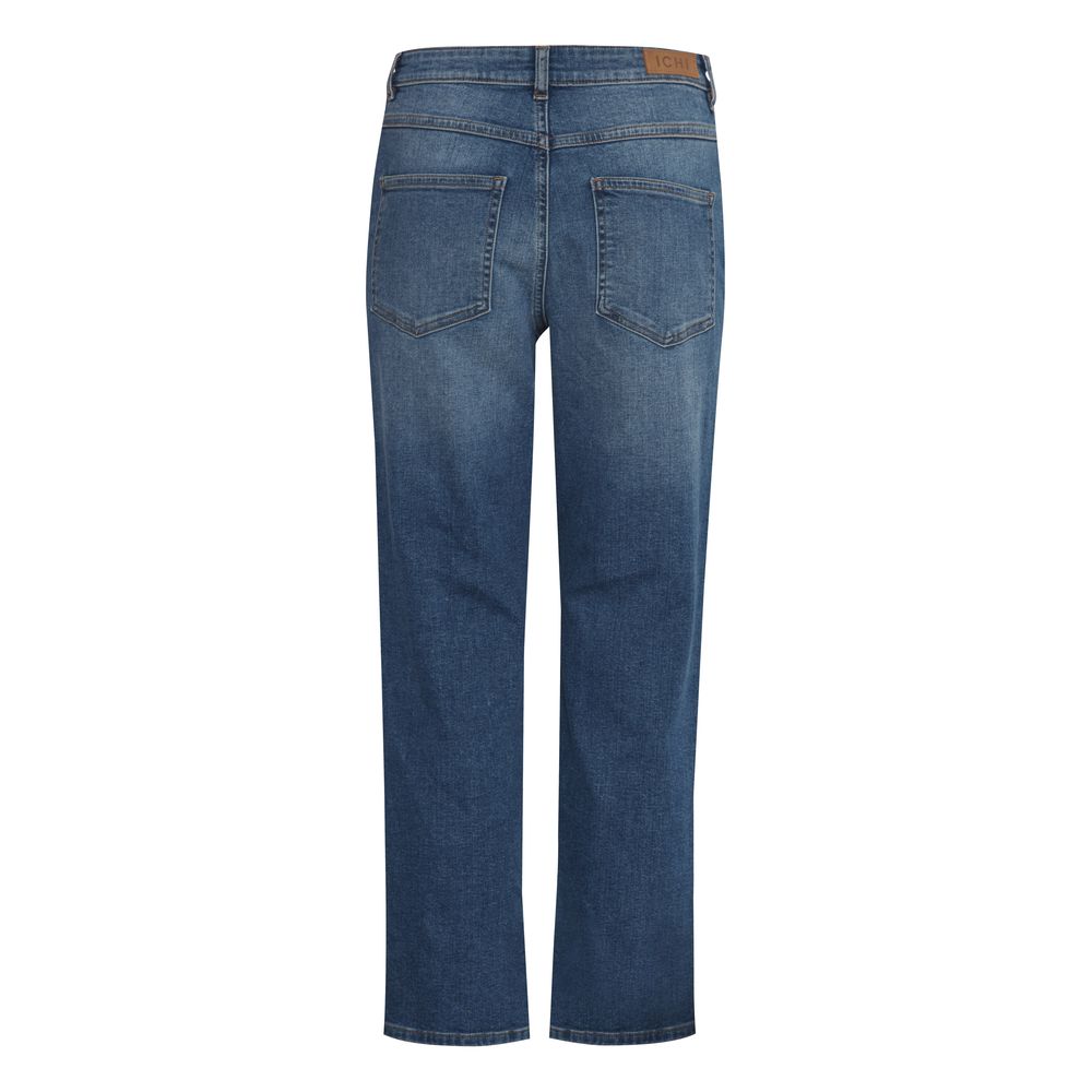 ICHI, Blaue Mom-Jeans aus Baumwolle
