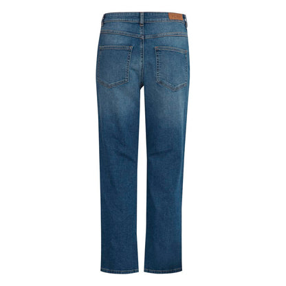 ICHI, Blaue Mom-Jeans aus Baumwolle