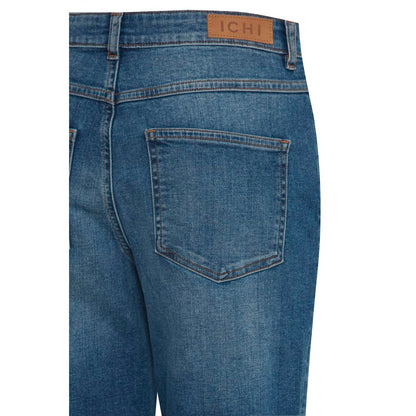 ICHI, Blaue Mom-Jeans aus Baumwolle