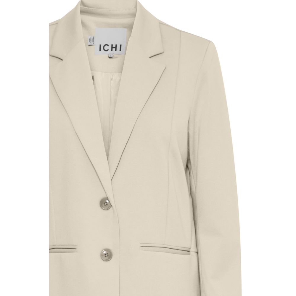 ICHI – Beigefarbener Blazer aus recyceltem Polyester