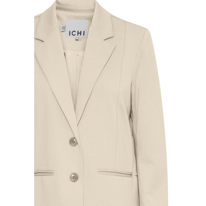 ICHI – Beigefarbener Blazer aus recyceltem Polyester