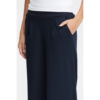 ICHI – Blaue Hose aus recyceltem Polyurethan