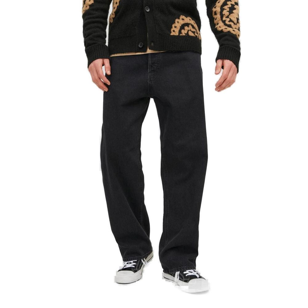 Jack Jones – Locker geschnittene Jeans aus schwarzer Baumwolle