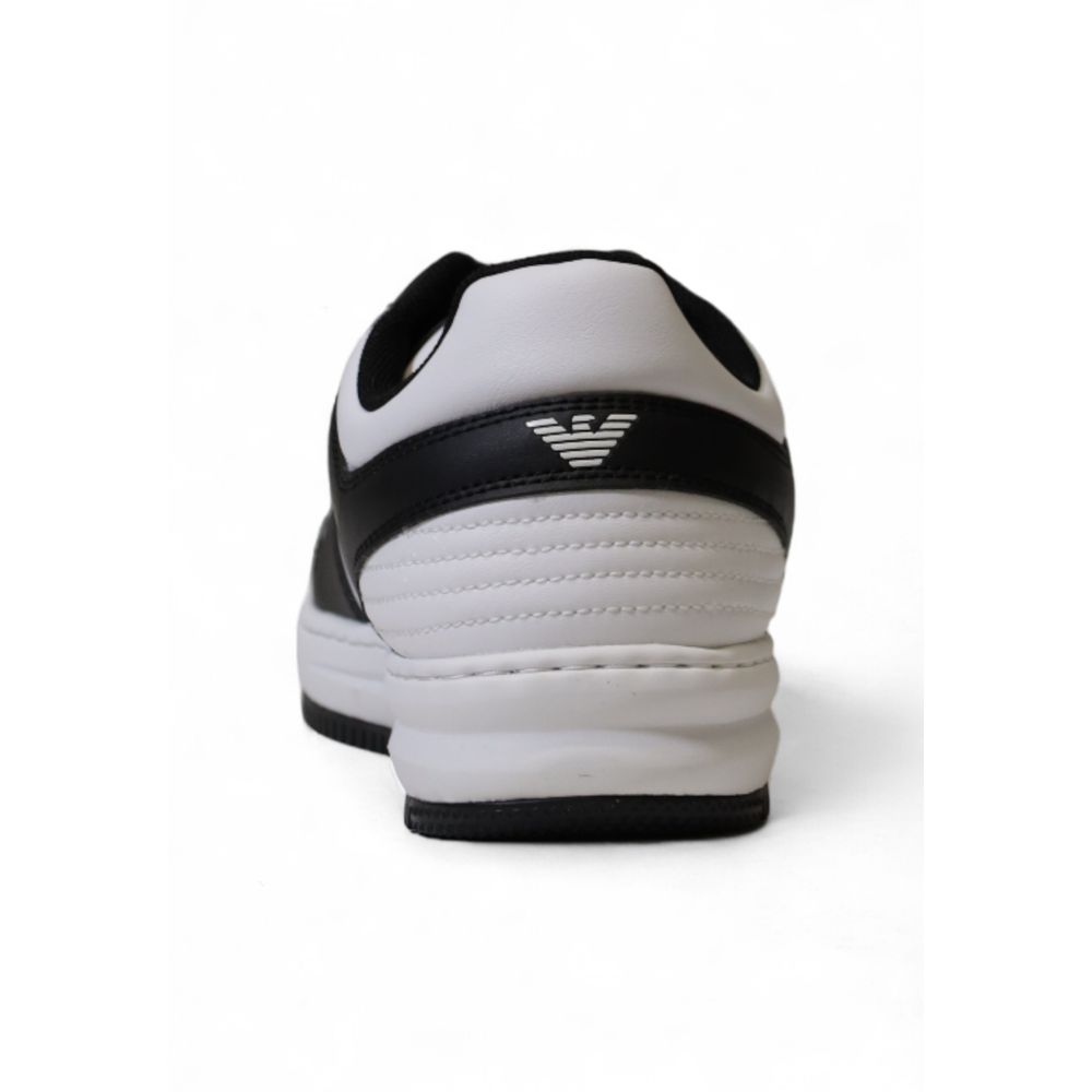 EA7 Emporio Armani – Schwarz-weißer Polyester-Sneaker