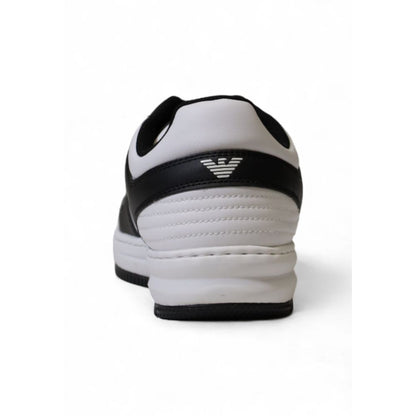EA7 Emporio Armani – Schwarz-weißer Polyester-Sneaker