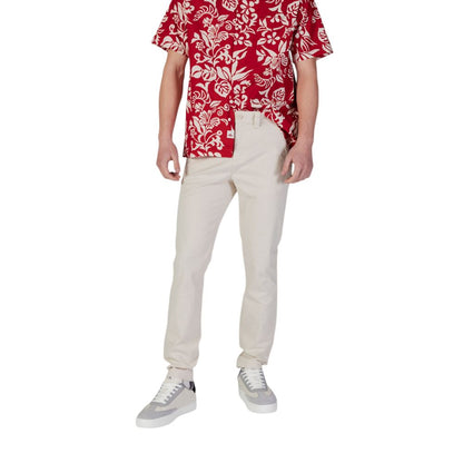 Tommy Hilfiger Jeans – Enge Hose aus beigefarbener Baumwolle