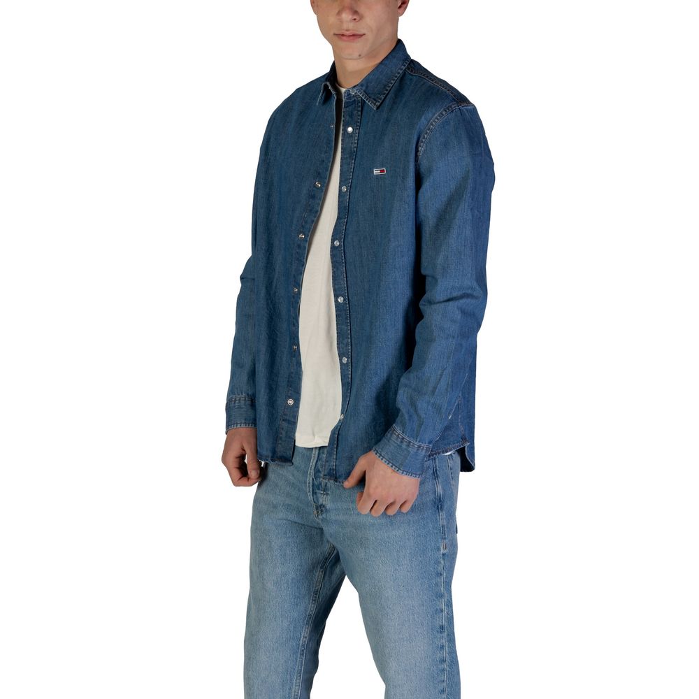 Tommy Hilfiger Jeans – Blaues Hemd aus recycelter Baumwolle