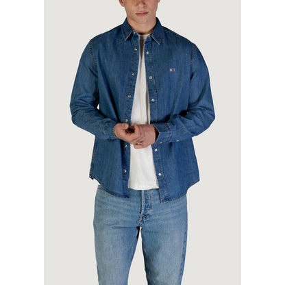 Tommy Hilfiger Jeans – Blaues Hemd aus recycelter Baumwolle