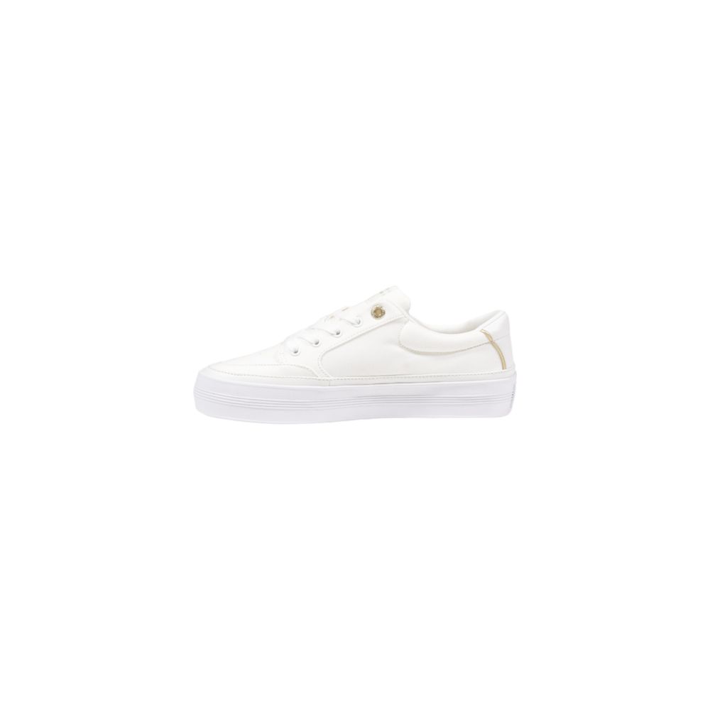 Tommy Hilfiger – Cremefarbene Sneaker aus recycelter Baumwolle