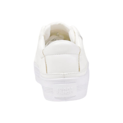 Tommy Hilfiger – Cremefarbene Sneaker aus recycelter Baumwolle