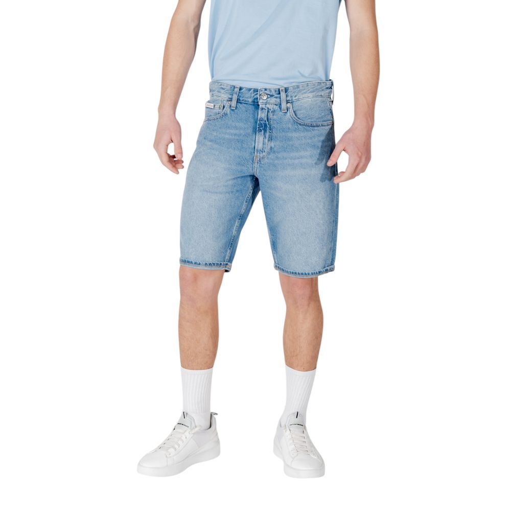 Calvin Klein Jeans – Blaue Baumwoll-Bermuda
