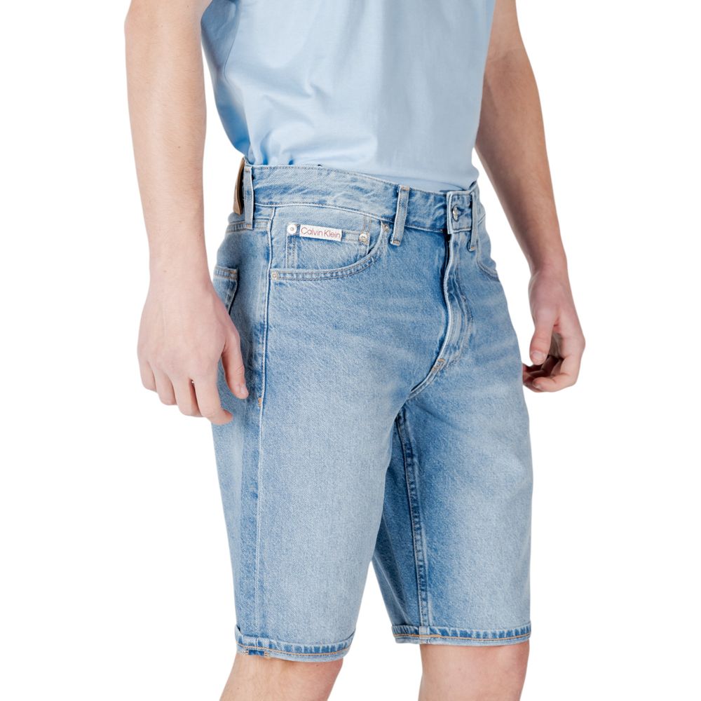 Calvin Klein Jeans – Blaue Baumwoll-Bermuda