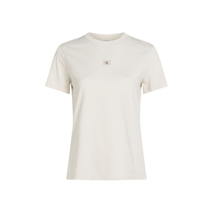 Calvin Klein Jeans – Beiges T-Shirt aus recycelter Baumwolle