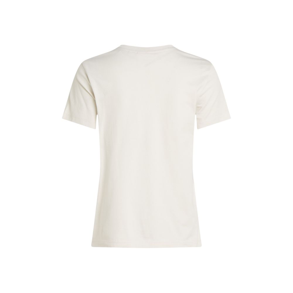 Calvin Klein Jeans – Beiges T-Shirt aus recycelter Baumwolle