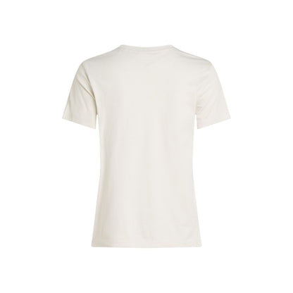 Calvin Klein Jeans – Beiges T-Shirt aus recycelter Baumwolle
