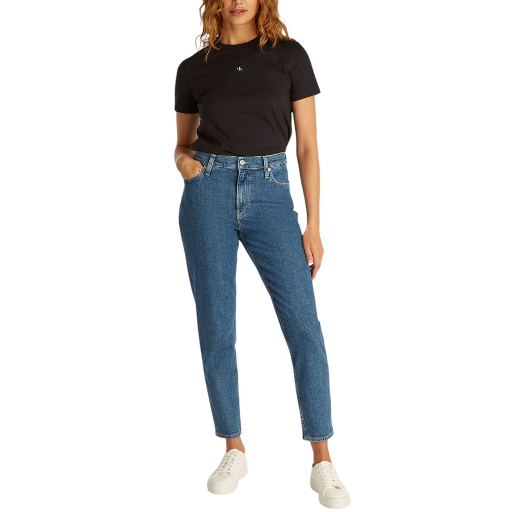 Calvin Klein Jeans – Schwarzes T-Shirt aus recycelter Baumwolle