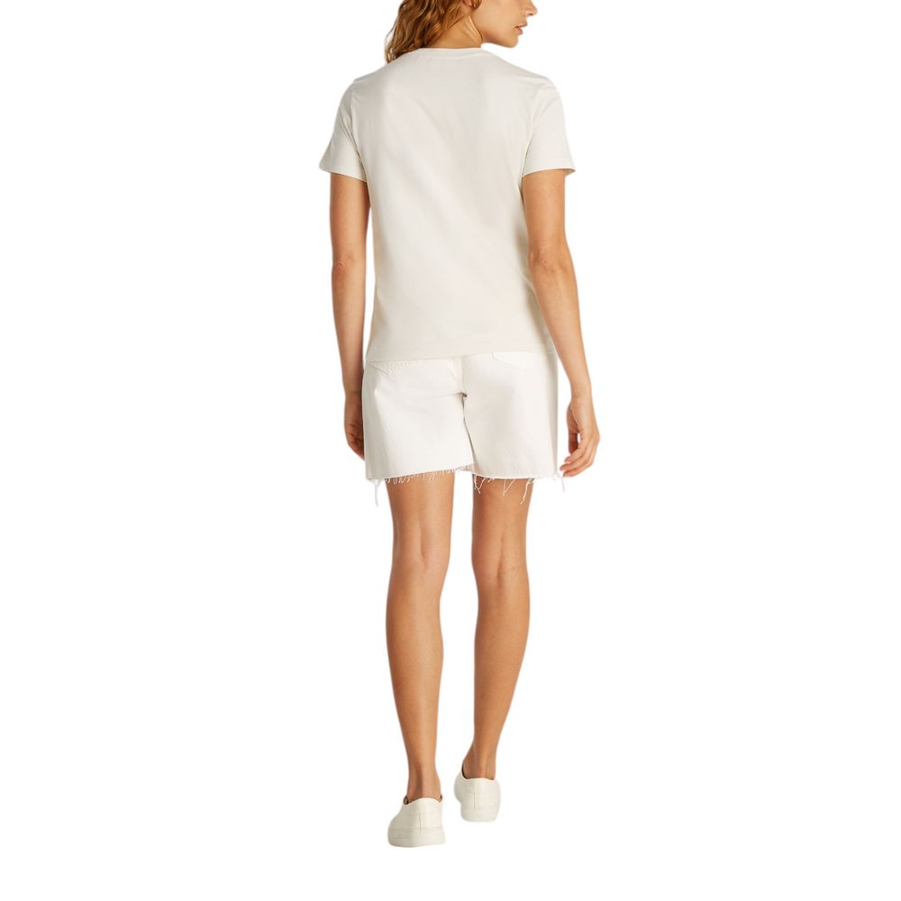 Calvin Klein Jeans – Beiges T-Shirt aus recycelter Baumwolle