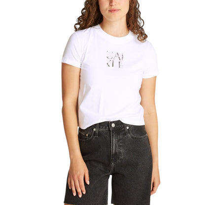 Calvin Klein Jeans – Weißes T-Shirt aus recycelter Baumwolle