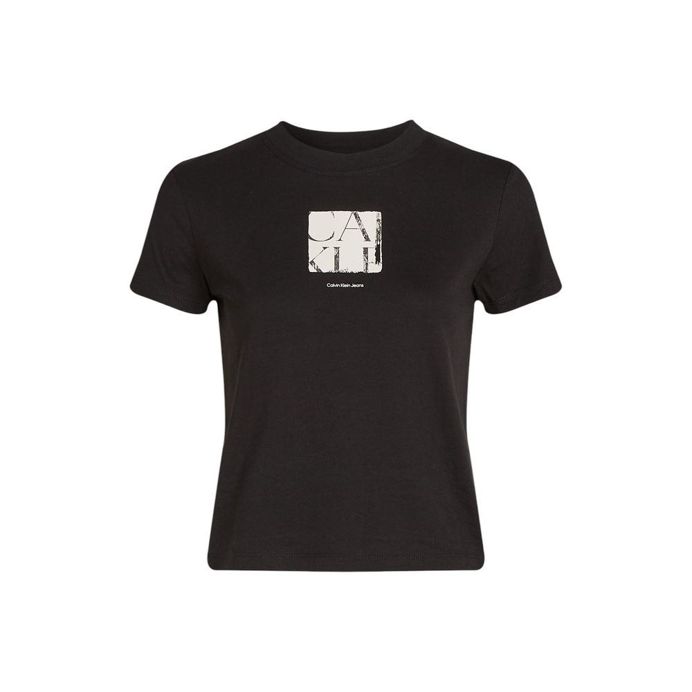 Calvin Klein Jeans – Schwarzes T-Shirt aus recycelter Baumwolle