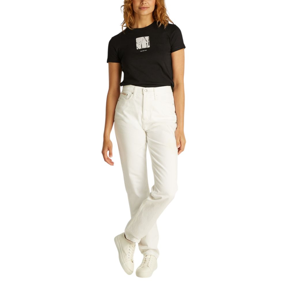 Calvin Klein Jeans – Schwarzes T-Shirt aus recycelter Baumwolle
