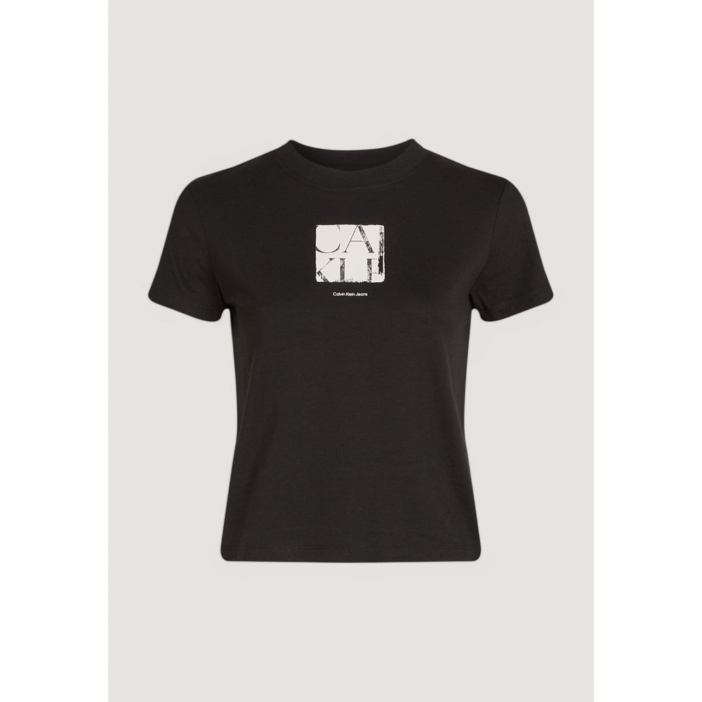 Calvin Klein Jeans – Schwarzes T-Shirt aus recycelter Baumwolle