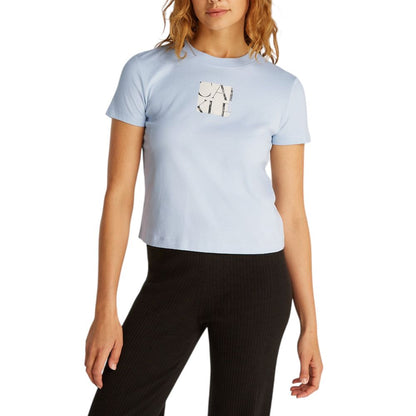 Calvin Klein Jeans – T-Shirt aus recycelter Baumwolle, Blau