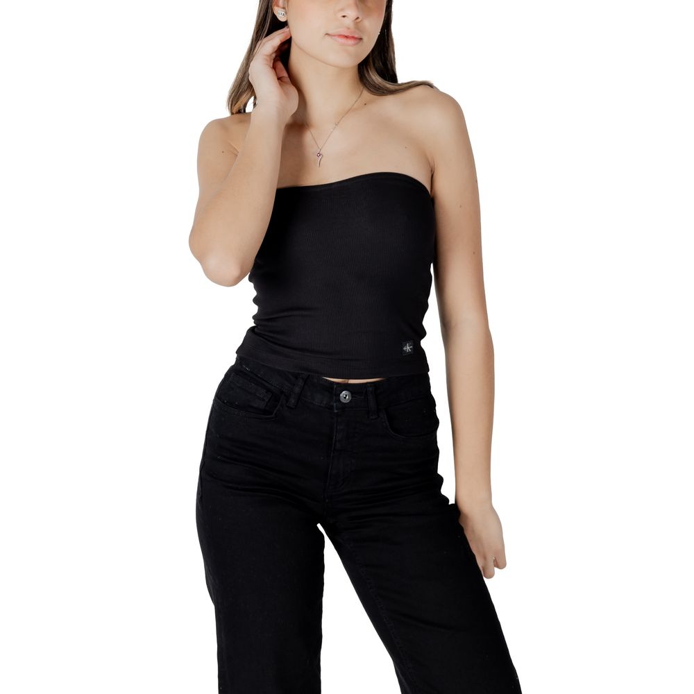 Calvin Klein Jeans – Schwarzes Oberteil aus recycelter Baumwolle
