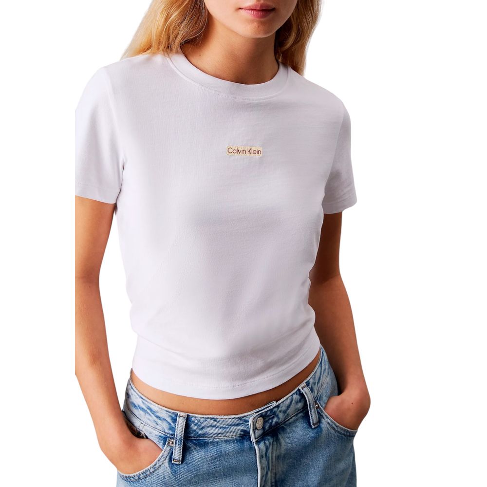 Calvin Klein Jeans – Weißes T-Shirt aus recycelter Baumwolle