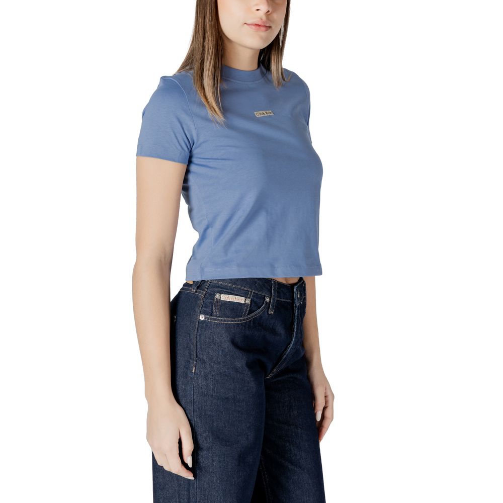 Calvin Klein Jeans – Hellblaues T-Shirt aus recycelter Baumwolle