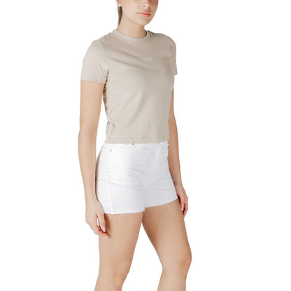Calvin Klein Jeans – Beiges T-Shirt aus recycelter Baumwolle