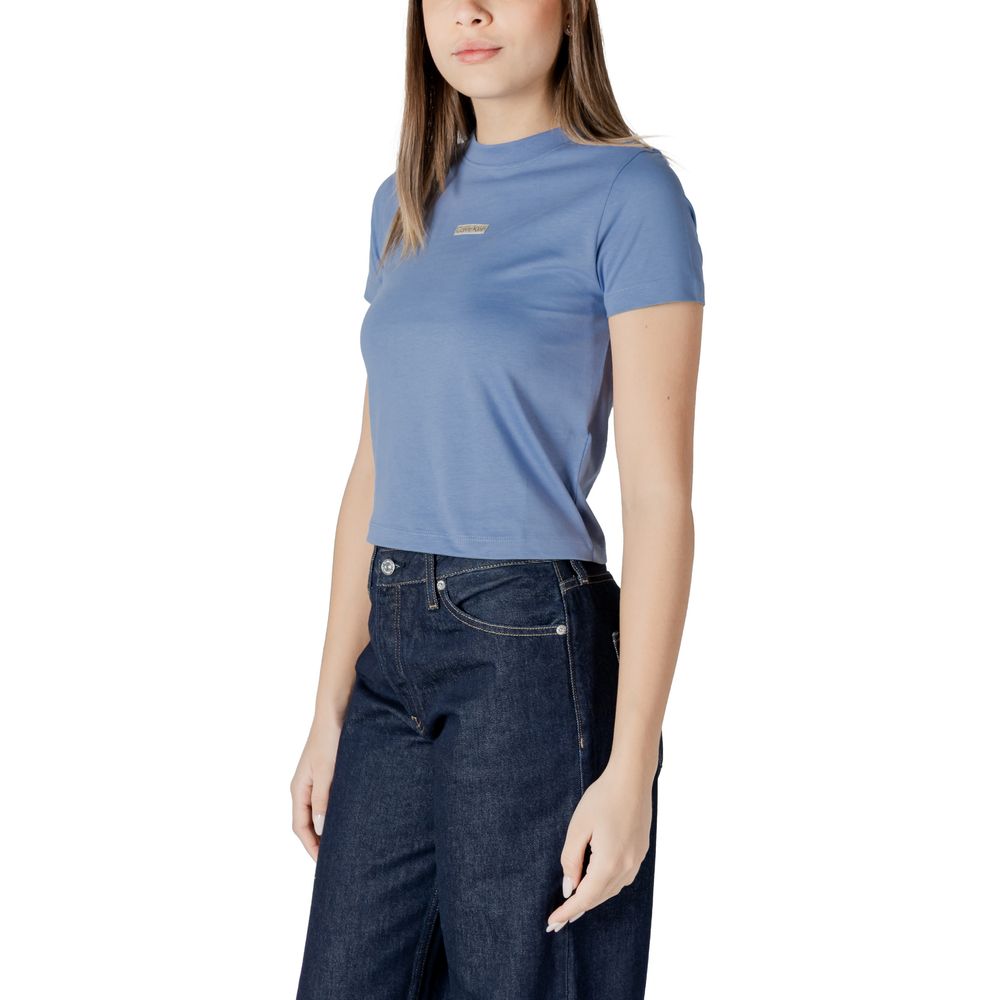 Calvin Klein Jeans – Hellblaues T-Shirt aus recycelter Baumwolle