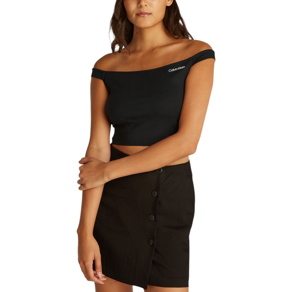 Calvin Klein Jeans – Schwarzes Viskose-Top